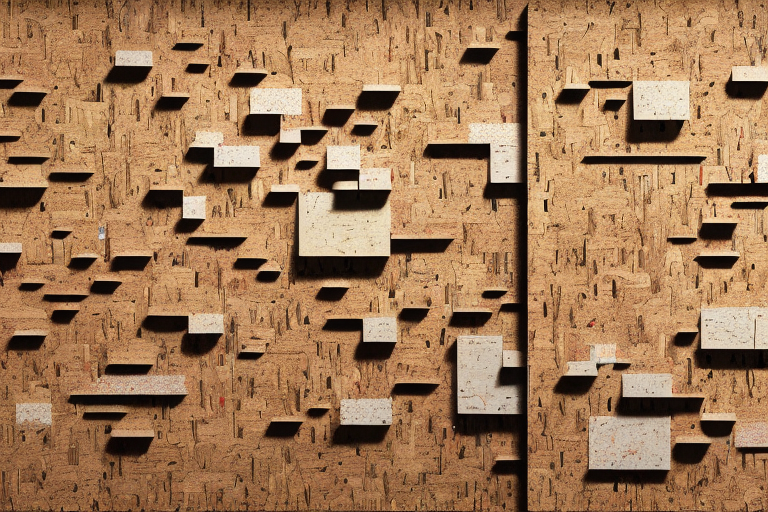A wall with cork panels installed