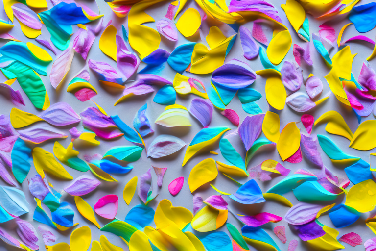 A colorful array of flower petals in plastic test tubes