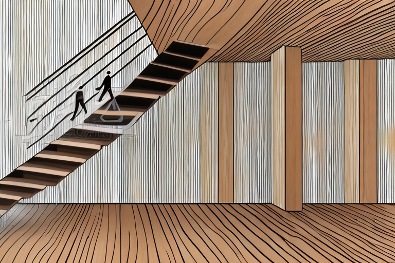 A staircase with different types of wood to show the variety of options available