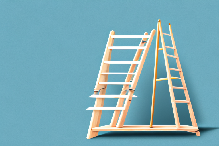 A wooden folding step-ladder in a stylish setting